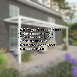 Terrasoverkapping | Sneeuwzone 2 | RAL 9016 | Plaat helder | Lijst klassiek | Breedte 4,06 m | Diepte 2,00 m #2
