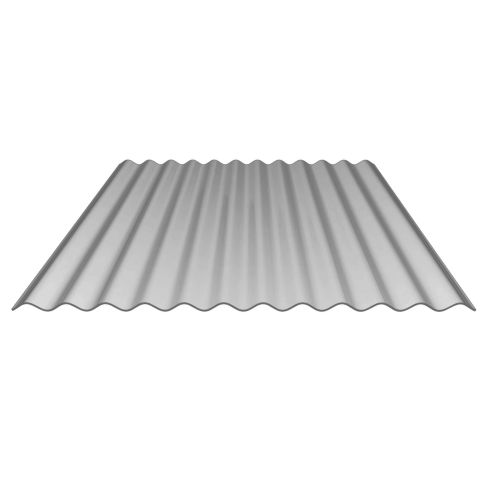 Polycarbonaat golfplaat | 76/18 | 1,10 mm | Zilvergrijs | Dubbelzijdige UV-bescherming | Warmtewerend | 500 mm