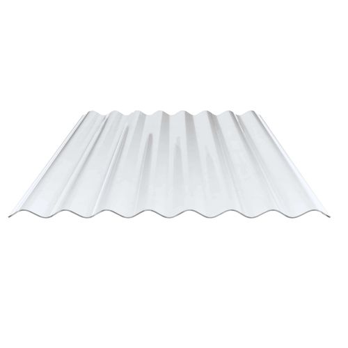 PVC golfplaat | 130/30 | Profiel 8 | 1,40 mm | Helder, licht blauw getint | 1250 mm