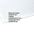 Acrylaat kanaalplaat | 16 mm | Breedte 1,20 m | Opaal wit | 7,00 m #2