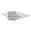 Dakpanplaat 2/1060 | Staal 0,50 mm | 25 µm Polyester | 9002 - Grijswit #2
