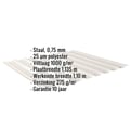 Damwandplaat 20/1100 | Dak | Anti-Drup 1000 g/m² | Staal 0,75 mm | 25 µm Polyester | 9002 - Grijswit #2