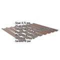 Damwandplaat 20/1100 | Dak | Anti-Drup 2400 g/m² | Staal 0,75 mm | 25 µm Polyester | 8011 - Notenbruin #2