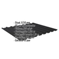 Damwandplaat 20/1100 | Dak | Anti-Drup 700 g/m² | Staal 0,50 mm | 35 µm Mattpolyester | 33 - Zwart #2