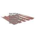 Damwandplaat 35/207 | Dak | Staal 0,63 mm | 25 µm Polyester | 8012 - Roodbruin #2