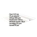 Damwandplaat 45/333 | Dak | Anti-Drup 1000 g/m² | Staal 0,63 mm | 25 µm Polyester | 9010 - Zuiverwit #2