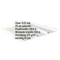 Damwandplaat 45/333 | Dak | Staal 0,63 mm | 25 µm Polyester | 9002 - Grijswit #2