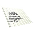 Damwandplaat T18DR | Dak | Staal 0,63 mm | 50 µm PURLAK® | 9002 - Grijswit #2
