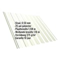 Damwandplaat T18DR | Dak | Staal 0,50 mm | 25 µm Polyester | 9002 - Grijswit #2