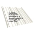 Damwandplaat T45/333M | Dak | Staal 0,50 mm | 25 µm Polyester | 9010 - Zuiverwit #2
