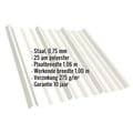 Damwandplaat T45/333M | Dak | Staal 0,75 mm | 25 µm Polyester | 9010 - Zuiverwit #2