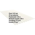 Golfplaat PF25W | Gevel | Staal 0,63 mm | 25 µm Polyester | 9002 - Grijswit #2