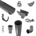 Kunststof dakgoot voordeelpakket 6,00 m | Ø 150/110 mm | Kleur grafiet #1