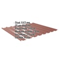 Damwandplaat 20/1100 | Dak | Staal 0,63 mm | 25 µm Polyester | 8012 - Roodbruin #2