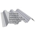 Warmdakplaat T92P | Dak | Staal 0,50 mm | 25 µm Polyester | 9006 - Zilver-Metallic #2