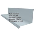 Muuraansluiting | Typ 2 | 10 cm x 11 cm x 2,00 m | 90° | Staal 0,63 mm | 200 µm HPS Ultra® | 7040 - Venstergrijs #2