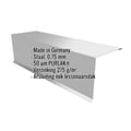Nok lessenaarsdak | 11 cm x 10 cm x 2,00 m | 80° | Staal 0,75 mm | 50 µm PURLAK® | 9006 - Zilver-Metallic #2