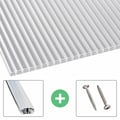 Polycarbonaat kanaalplaat | 16 mm | Profiel A1 | Voordeelpakket | Plaatbreedte 98 cm | Helder | dubbelzijdige UV-bescherming | Breedte 6,11 m | L #1