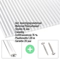 Polycarbonaat kanaalplaat | 16 mm | Profiel A4 | Voordeelpakket | Plaatbreedte 1,20 m | Helder | Dubbelzij. UV-bescherming | Breedte 3,08 m | Len #2