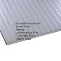 Polycarbonaat kanaalplaat | 16 mm | Breedte 98 cm | Grafiet | Dubbelzijdige UV-bescherming | Extra brede kanalen #2