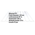 PVC damwandplaat | 20/1100 | 1,40 mm | Helder, licht blauw getint | Dak | 3,50 m #2