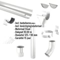 Stalen dakgoot voordeelpakket 10 m | Ø 125/90 mm | 9006 - Zilver-Metallic #2