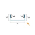U-profiel | 30 x 43 x 30 x 3000 mm | Staal 0,50 mm | 25 µm Polyester | 9002 - Grijswit #3