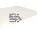 Vlakke plaat | Staal 0,63 mm | 25 µm Polyester | 9010 - Zuiverwit #2