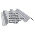 Warmdakplaat T92P | Dak | Staal 0,50 mm | 25 µm Polyester | 9006 - Zilver-Metallic #2