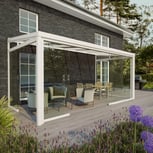 Glazen schuifdeuren | Zijkant | RAL 9001 | Breedte 5