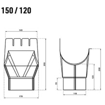 Goot uitlaatstuk Staal | Ø 150/120 mm | Verzinkt Goot uitlaatstuk | Staal | Ø 150/120 mm | Verzinkt #2