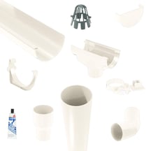 Kunststof dakgoot voordeelpakket 4,00 m | Ø 125/90 mm | Kleur wit #1