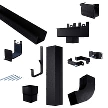 Stalen bakgoot voordeelpakket 3 m | Ø 125/80 mm | 9005 - Gitzwart #1