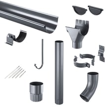 Stalen dakgoot voordeelpakket 3 m | Ø 125/90 mm | 7024 - Grafietgrijs #1