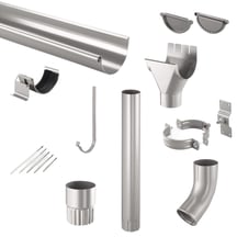 Stalen dakgoot voordeelpakket 3 m | Ø 125/90 mm | 9007 - Grijs aluminiumkleurig #1