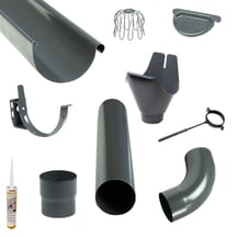 Stalen dakgoot voordeelpakket 8,00 m | Ø 150/100 mm | Kleur grafiet #1