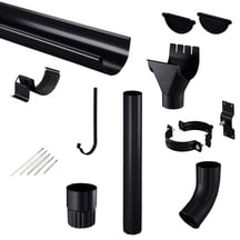 Stalen dakgoot voordeelpakket 9 m | Ø 125/90 mm | 9005 - Gitzwart #1