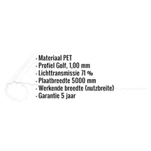 PET golfplaat op rol | 76/18 | 1,00 mm | Helder | C-Structuur | 1250 x 5000 mm #2
