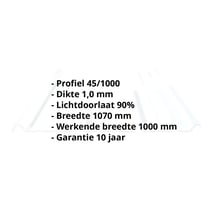 Polycarbonaat damwandplaat | 45/1000 | 1,00 mm | Helder | 2500 mm #2