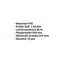 PVC golfplaat | 177/51 | Profiel 5 | 1,40 mm | Helder, licht blauw getint | 2500 mm #2