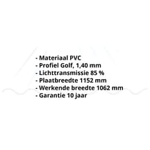 PVC golfplaat | 177/51 | Profiel 6 3/4 | 1,40 mm | Helder, licht blauw getint | 3100 mm #2