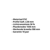 PVC golfplaat | 76/18 | 2,50 mm | Opaal wit | Honingraatstructuur | 2000 mm #2