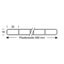 Polycarbonaat kanaalplaat | 16 mm | Breedte 980 mm | Helder | Dubbelzijdige UV-bescherming | Extra brede kanalen #5