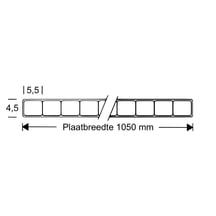 Polycarbonaat kanaalplaat | 4,5 mm | Breedte 1,05 m | Helder | 2,00 m #3