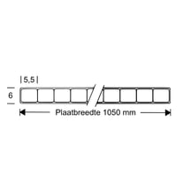 Polycarbonaat kanaalplaat | 6 mm | Breedte 1050 mm | Helder | 500 mm #4