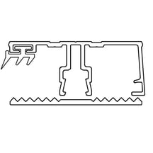 A2 Deckprofiel + rubber profielband | Randprofiel | 16 mm | Aluminium en rubber | Blank | 2000 mm #2
