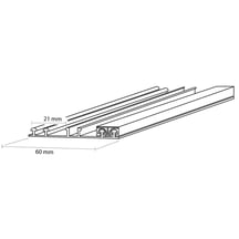 Mendig | Rand-Onderprofiel | Aluminium | Blank | 4500 mm #2