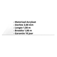 Acrylaat massieve plaat | 3 mm | Opaal wit | 1,00 x 1,00 m #2