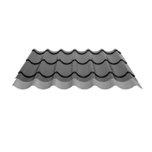Dakpanplaat 2/1060 | Anti-Drup 1000 g/m² | Staal 0,50 mm | 80 µm Shimoco | 9005 - Gitzwart #5