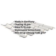 Dakpanplaat 2/1060 | Anti-Drup 700 g/m² | Aluminium 0,70 mm | 25 µm Polyester | 9006 - Zilver-Metallic #2